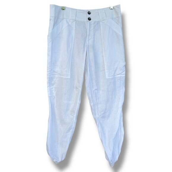 FOIL White Linen Jogger-Style Pant NWT